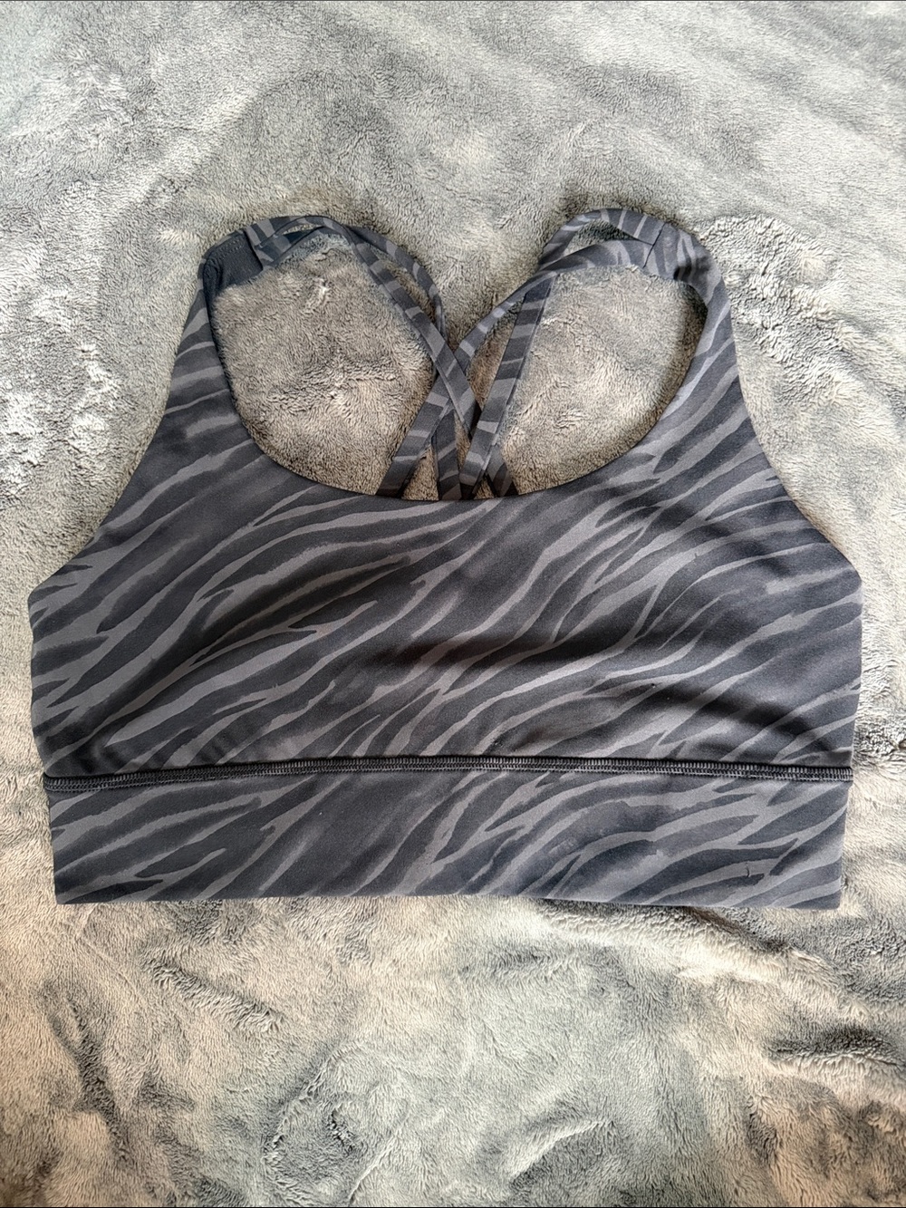 Lululemon Energy Bra black zebra print